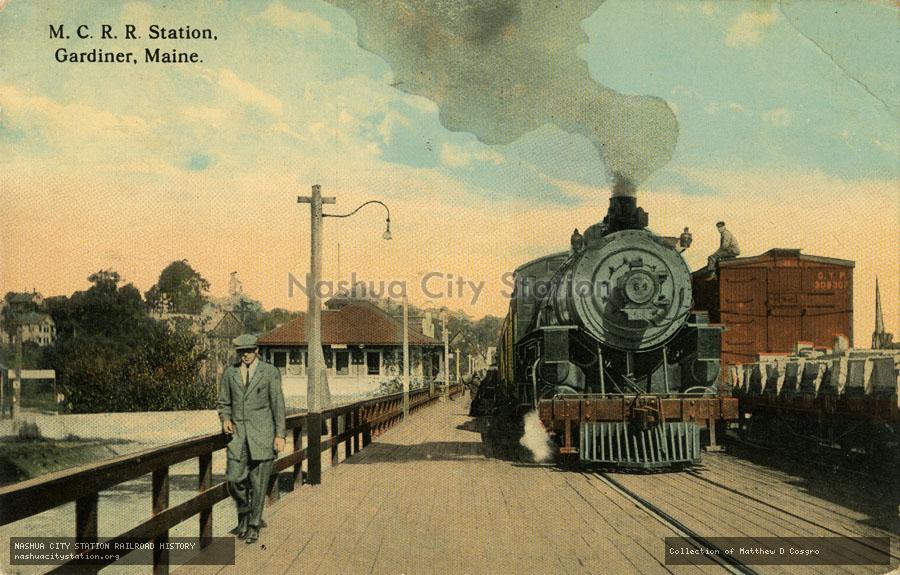 Postcard: Maine Central Railroad Station, Gardiner, Maine